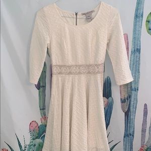 white laser cut dress